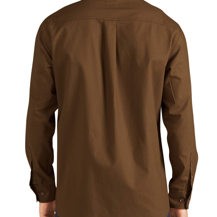 Long Sleeve Cotton Canvas Shirt - Rinsed Timber Brown (RTB) image number 2