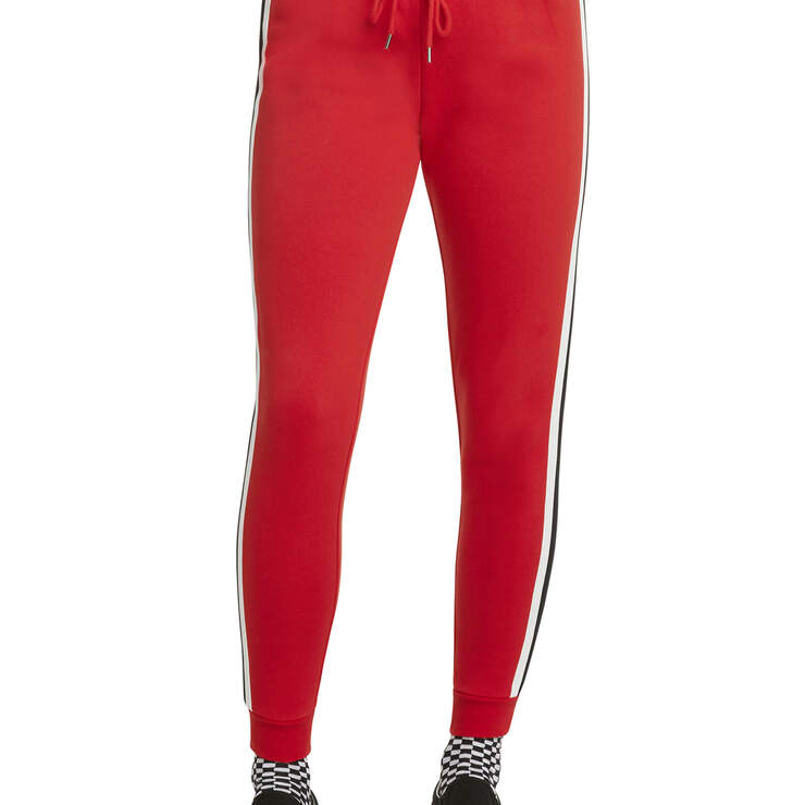 Dickies Girl Juniors' Side Striped Elastic Logo Jogger Pants - Red (RD) image number 1