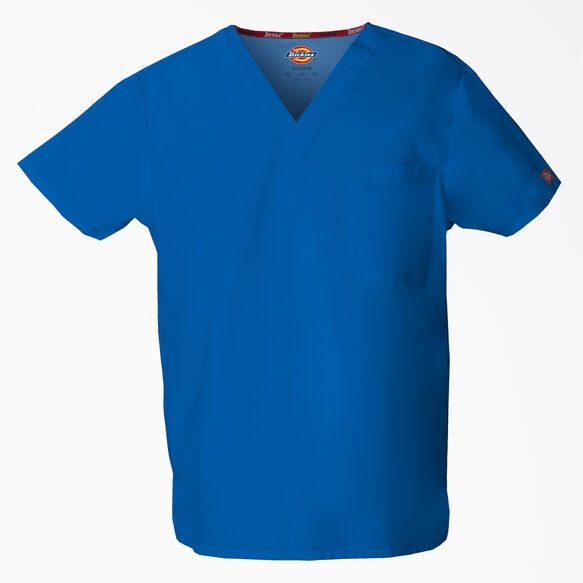 Unisex EDS Signature V-Neck Scrub Top - ROYAL BLUE (RB)