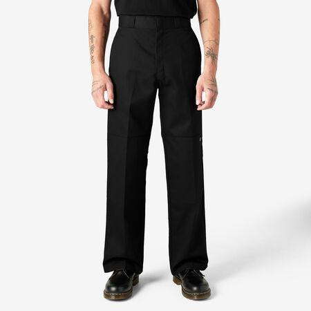 Loose Fit Double Knee Work Pants - Black &#40;BK&#41;