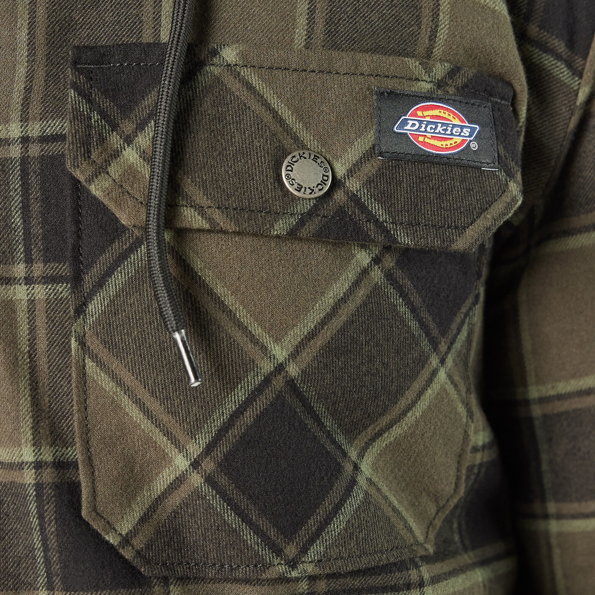 Men's Water Repellent Flannel Hooded Shirt Jacket - Dickies US