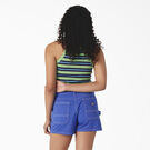 Women&#39;s Rib Knit Cropped Tank Top - Apple Mint Summer Fair Stripe &#40;ASM&#41;