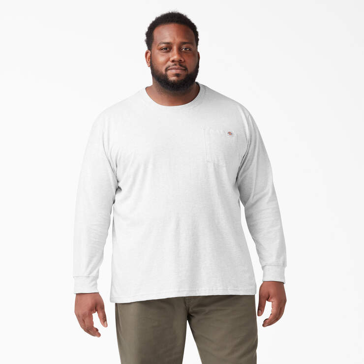 Heavyweight Long Sleeve Pocket T-Shirt - Ash Gray (AG) image number 4