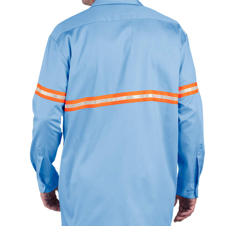 Enhanced Visibility Long Sleeve Twill Work Shirt - Light Blue (LB) image number 1