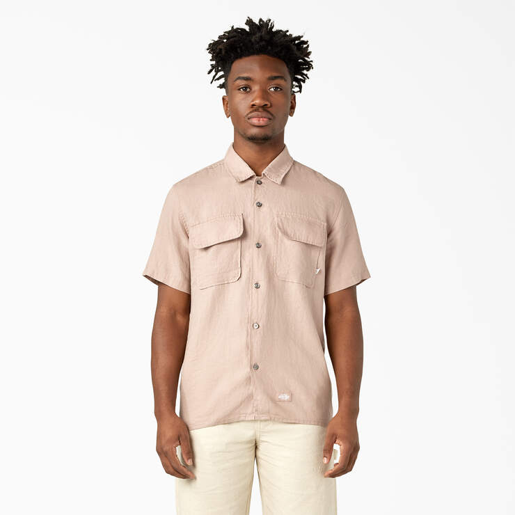Dickies Premium Collection Linen Work Shirt - Fawn (H08) image number 1