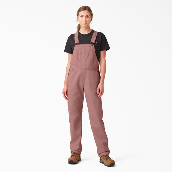 Women&#39;s Relaxed Fit Bib Overalls - Rinsed Ash Rose &#40;RAR&#41;