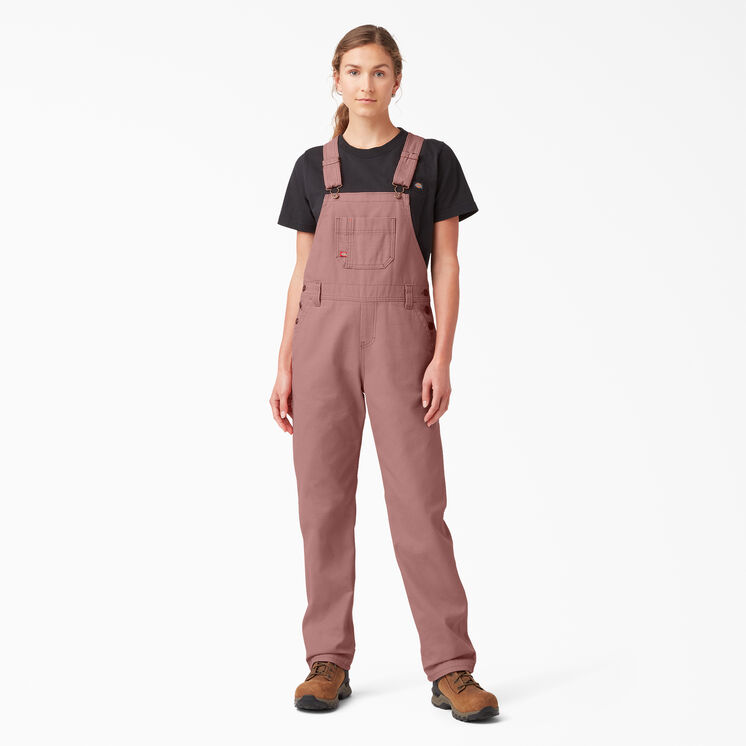 Women&#39;s Relaxed Fit Bib Overalls - Rinsed Ash Rose &#40;RAR&#41;