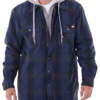 Men's Hooded Shirt Jacket - NAVY/BLACK COMBINATION (NBK)