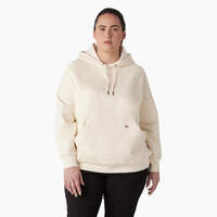 Women's Plus Water Repellent Sleeve Logo Hoodie - Antique White (AW)