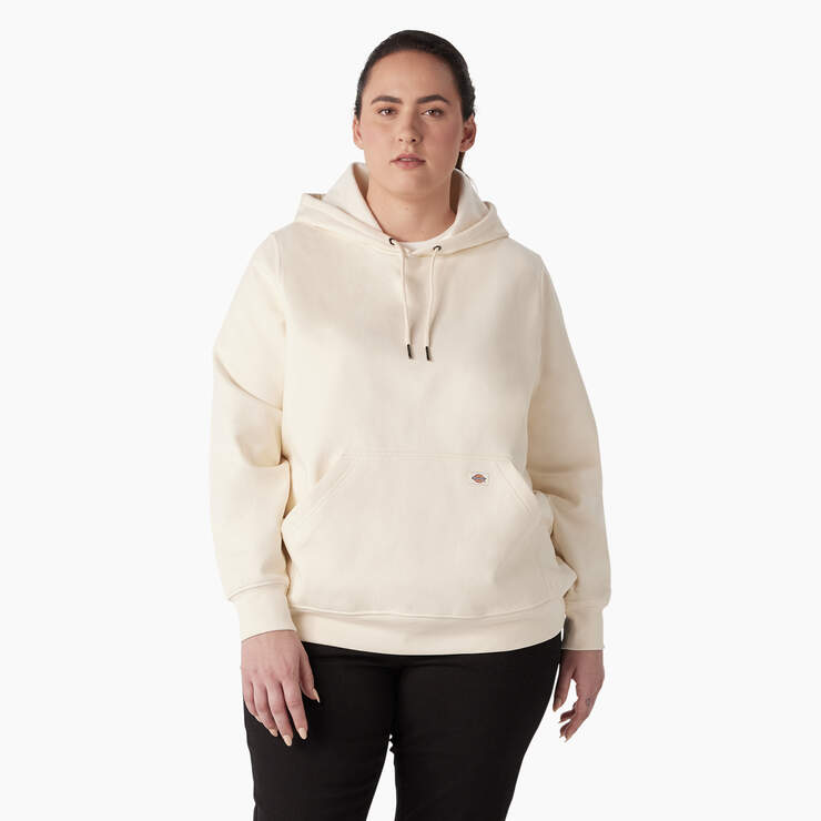 Women's Plus Water Repellent Sleeve Logo Hoodie - Antique White (AW) image number 1