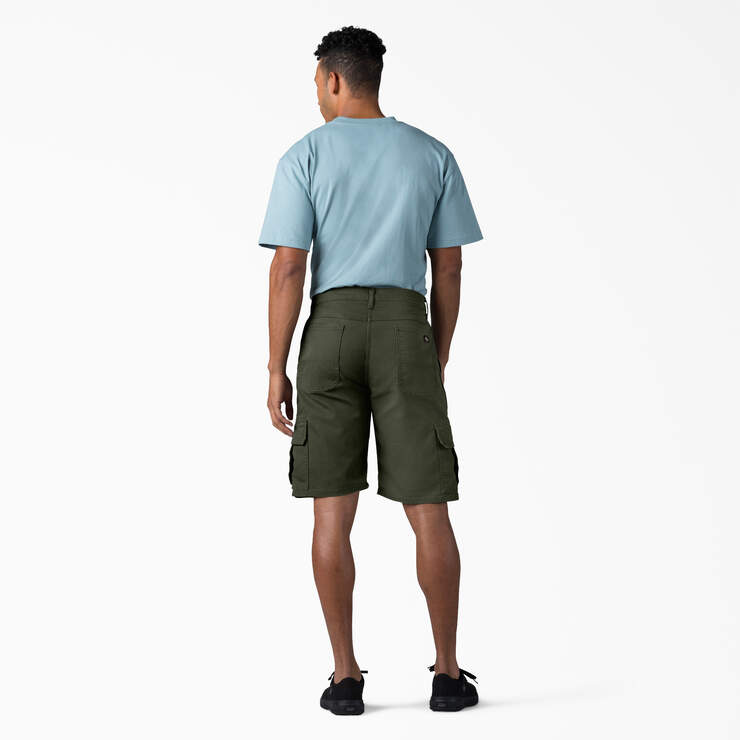 FLEX Relaxed Fit Duck Cargo Shorts, 11" - Stonewashed Olive Green (SOG) image number 5
