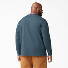 Long Sleeve Heathered Heavyweight Crew Neck T-Shirt - Baltic Blue &#40;BUD&#41;
