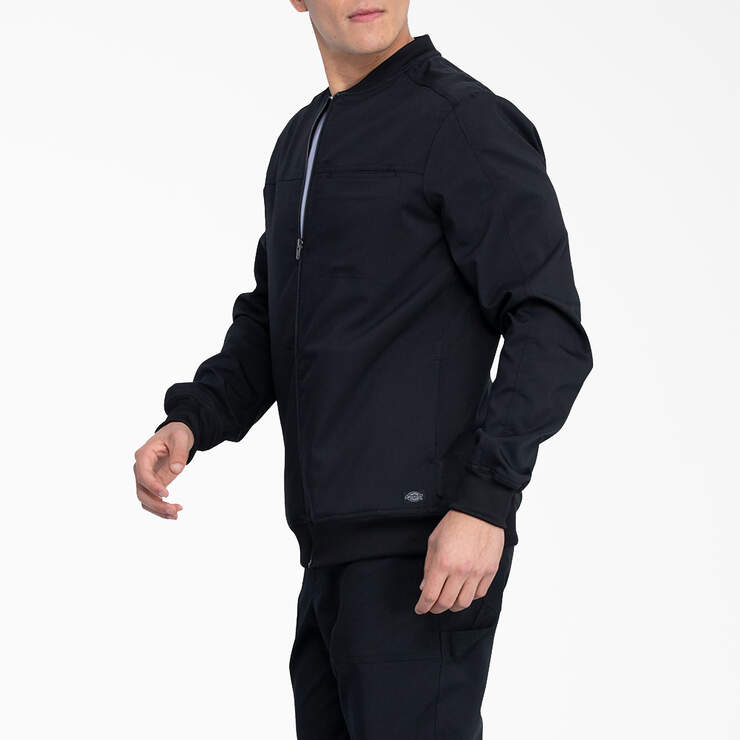Men's Balance Zip Front Scrub Jacket - Black (BLK) image number 3