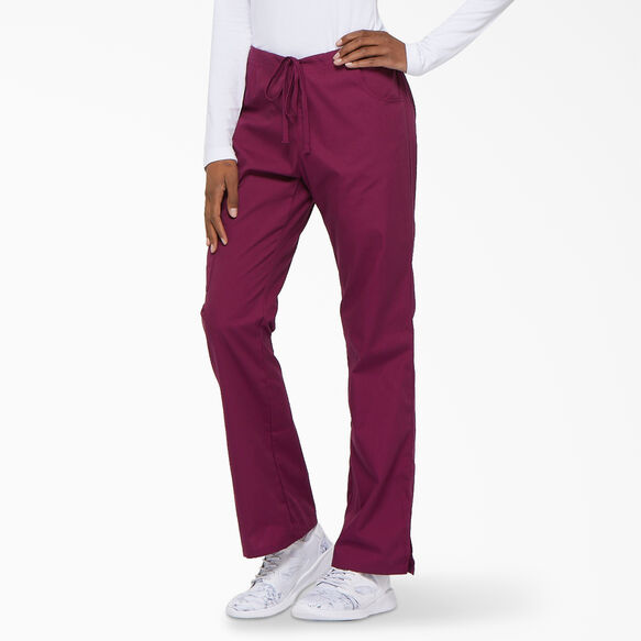 Women&#39;s EDS Signature Flare Leg Cargo Scrub Pants - Wine &#40;WIN&#41;