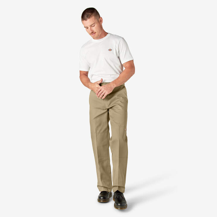 Loose Fit Double Knee Work Pants - Khaki (KH) image number 9