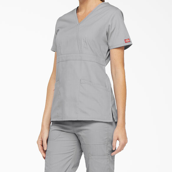 Women&#39;s EDS Signature Mock Wrap Scrub Top - Gray &#40;GY&#41;