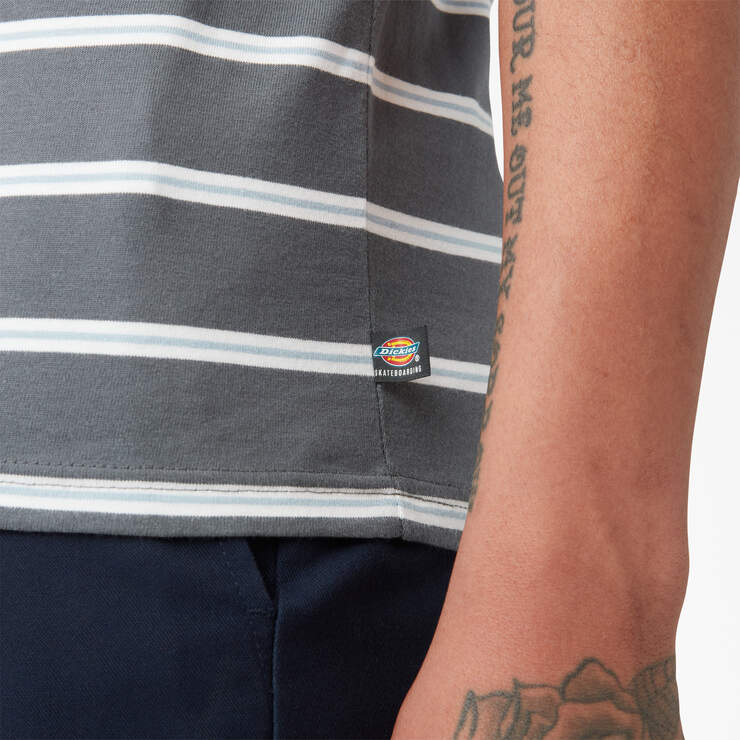 Dickies Skateboarding Striped T-Shirt - Charcoal Mini Stripe (CSM) image number 5