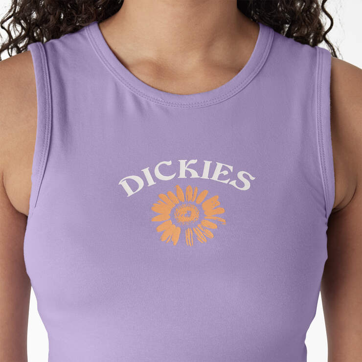 Women's Graphic Cropped Tank Top - Purple Rose (UR2) image number 5