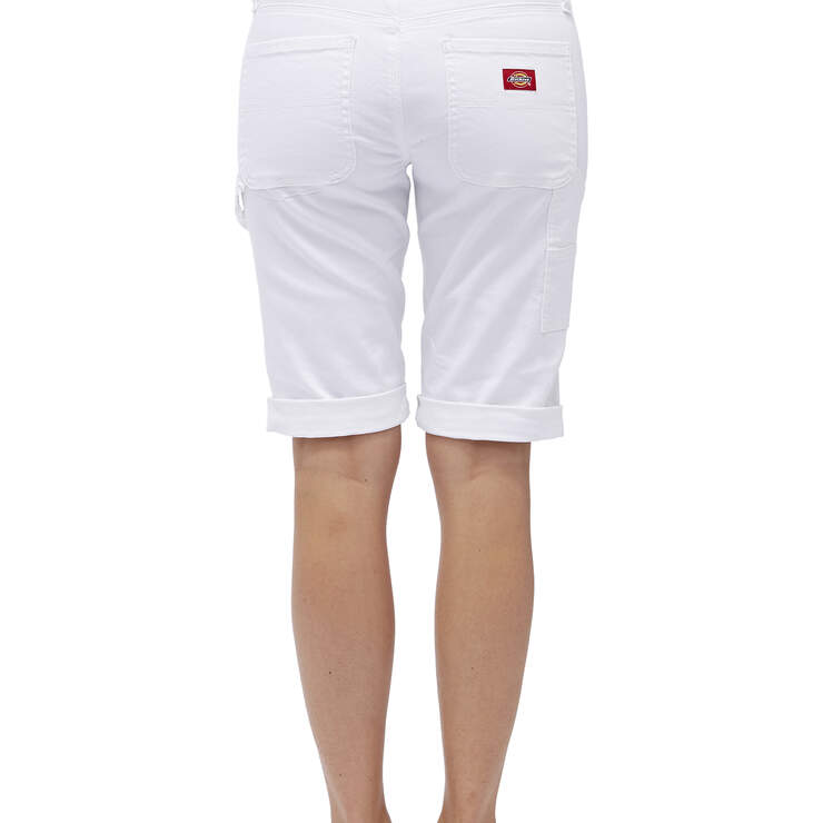Dickies Girl Juniors' Carpenter 11" Midrise Bermuda Shorts - White (WHT) image number 2