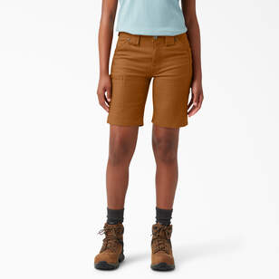 Brown shorts women - Plus size active shape wear-2 back pockets