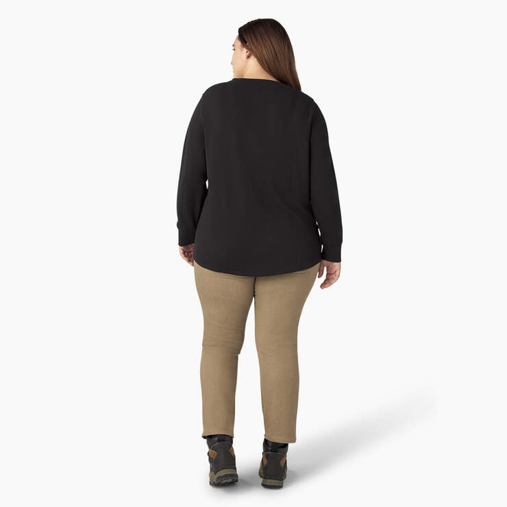 Women's Plus Long Sleeve Thermal Shirt - Black (KBK) image number 6