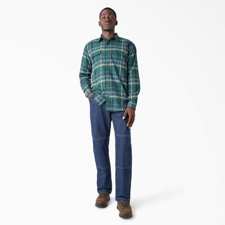 FLEX Long Sleeve Flannel Shirt - Forest Green/Multi Plaid (A2J) image number 5