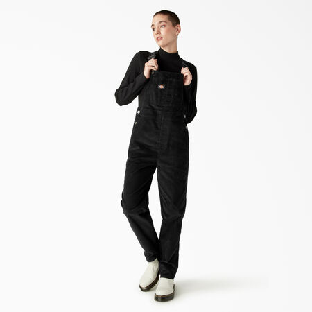 Women&rsquo;s Halleyville Corduroy Bib Overalls - Black &#40;BKX&#41;