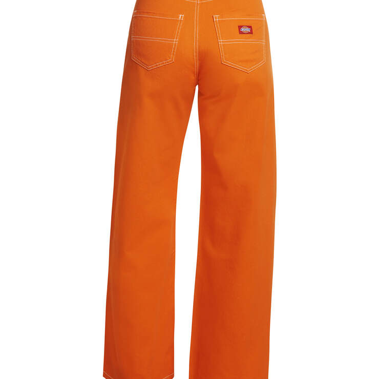 Dickies Girl Juniors' 5-Pocket High Rise Wide Leg Skater Pants - Orange (OR) image number 2