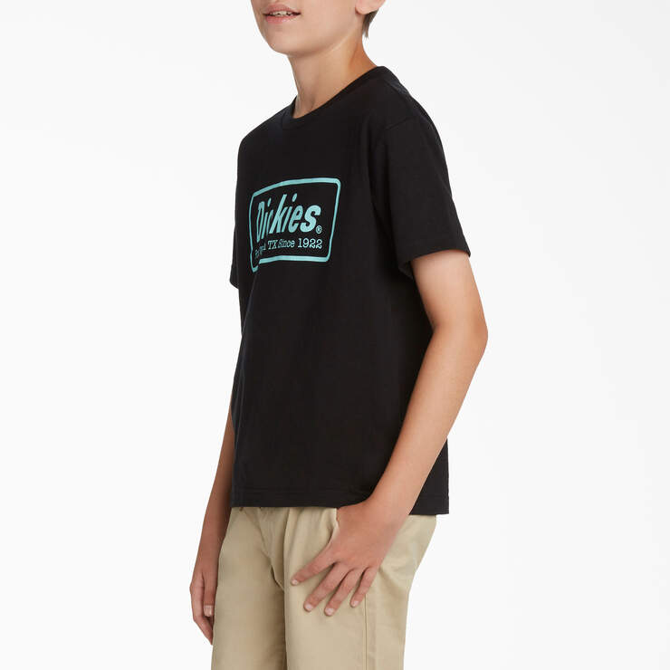 Boys’ Short Sleeve Relaxed Fit Logo T-Shirt - Black (BK) image number 3