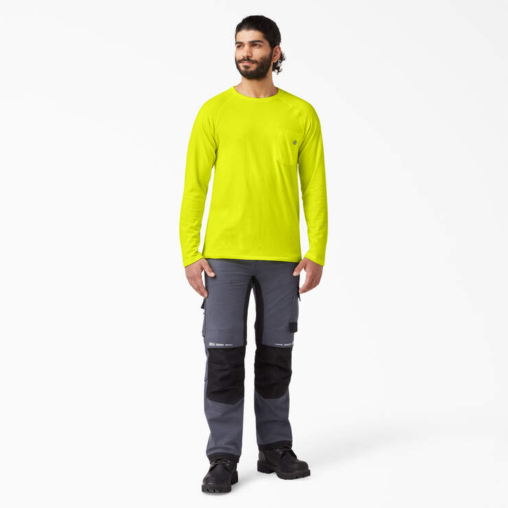 Cooling Long Sleeve Pocket T-Shirt - Bright Yellow (BWD) image number 7