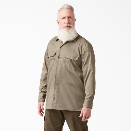 Relaxed Fit Long Sleeve Work Shirt - Desert Sand &#40;DS&#41;