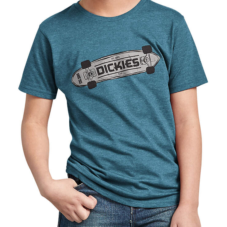 Kids Dickies Skateboard Graphic T-Shirt - Ocean Blue (OGH) image number 1