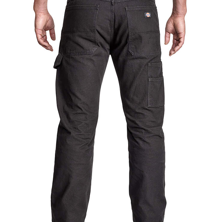 Relaxed Fit Straight Leg Double Front Duck Work Pants - Rinsed Black (RBK) image number 2