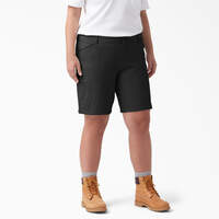 Women's Plus Cooling Relaxed Fit Shorts, 9" - Black (BK)