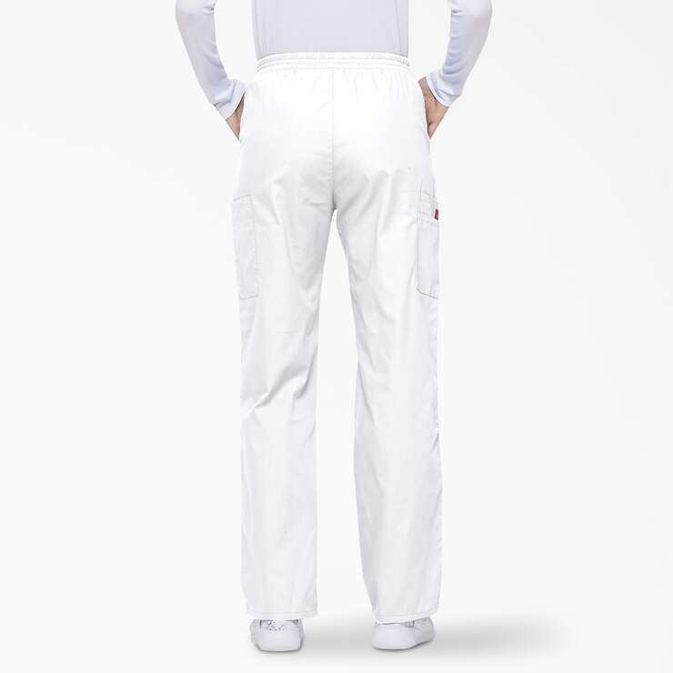 Women's EDS Signature Tapered Leg Cargo Scrub Pants - White (DWH) image number 2