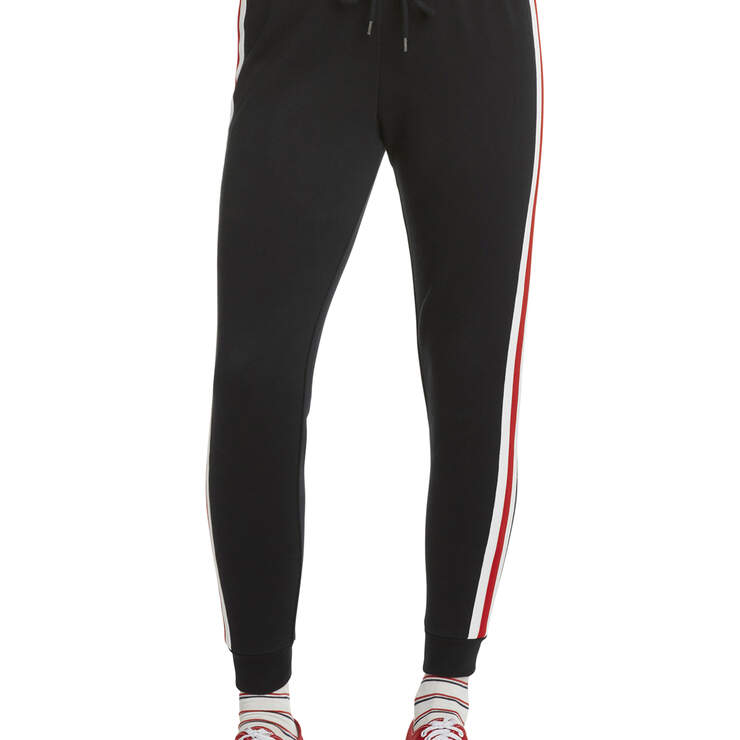 Dickies Girl Juniors' Side Striped Elastic Logo Jogger Pants - Black (BK) image number 1