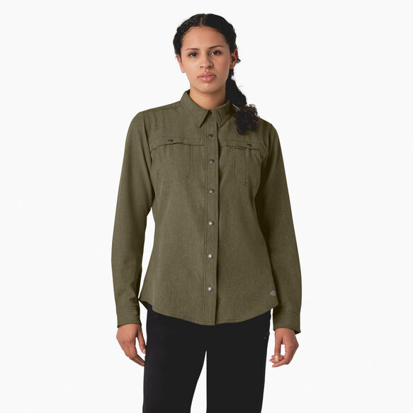 Women&#39;s Cooling Roll-Tab Work Shirt - Military Green Heather &#40;MLD&#41;