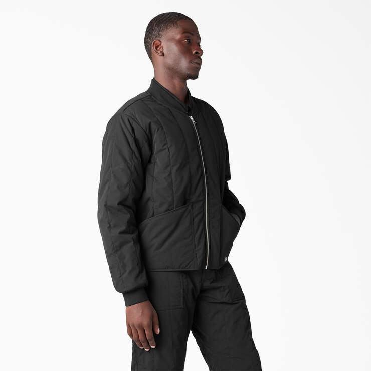 Dickies Premium Collection Quilted Jacket - Black (BKX) image number 4