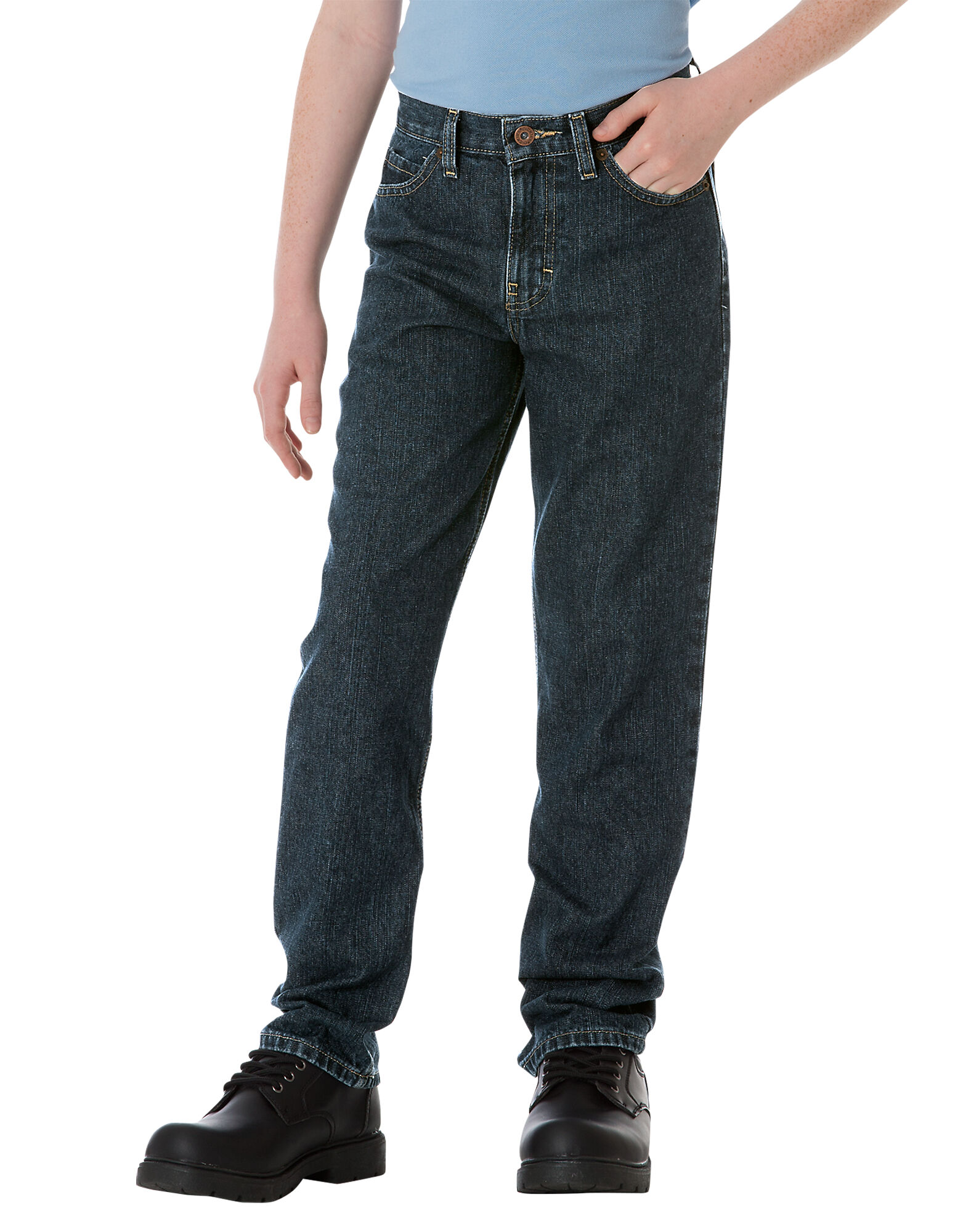 Boys' Classic Fit Straight Leg 5-Pocket Denim Jeans, 8-20 | Dickies