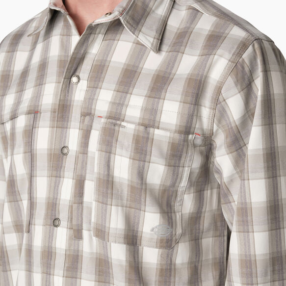 Cooling Long Sleeve Work Shirt - Smoke/Charcoal Plaid &#40;A1R&#41;