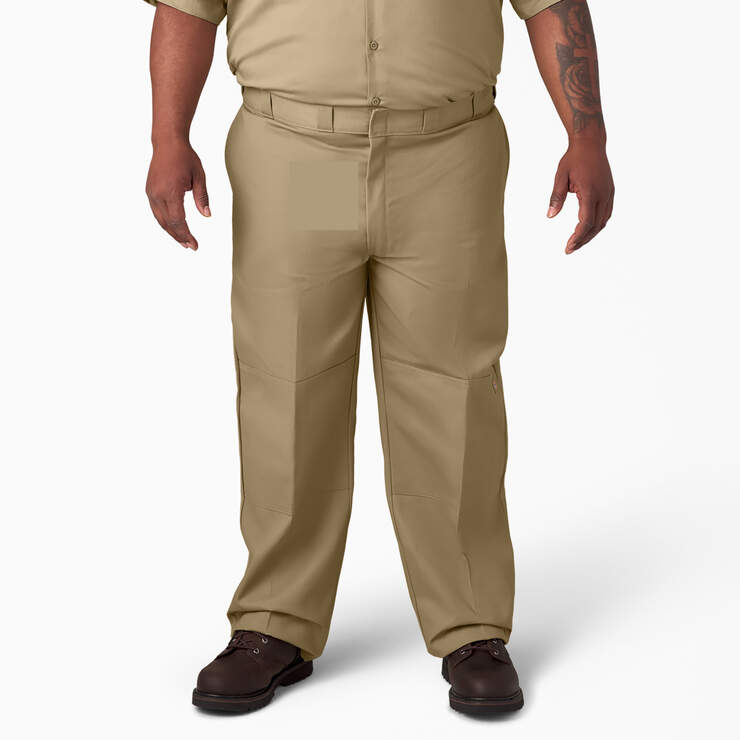 Loose Fit Double Knee Work Pants - Khaki (KH) image number 5