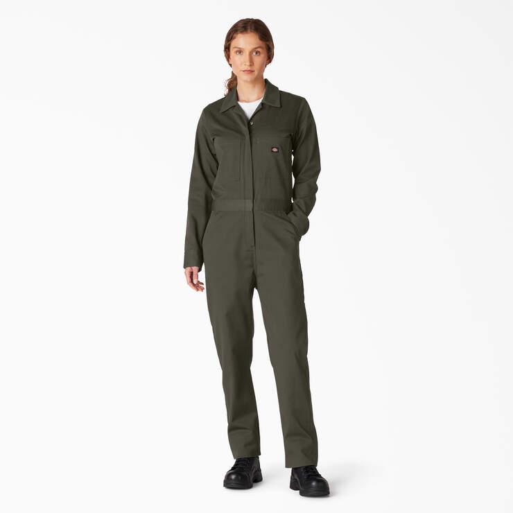 Women's Long Sleeve Coveralls - Moss Green (MS) image number 1