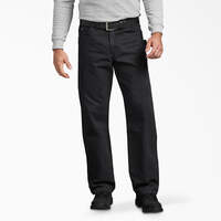 Relaxed Fit Sanded Duck Carpenter Pants - Rinsed Black (RBK)