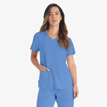 Women&#39;s EDS Essentials V-Neck Scrub Top - Ceil Blue &#40;CBL&#41;