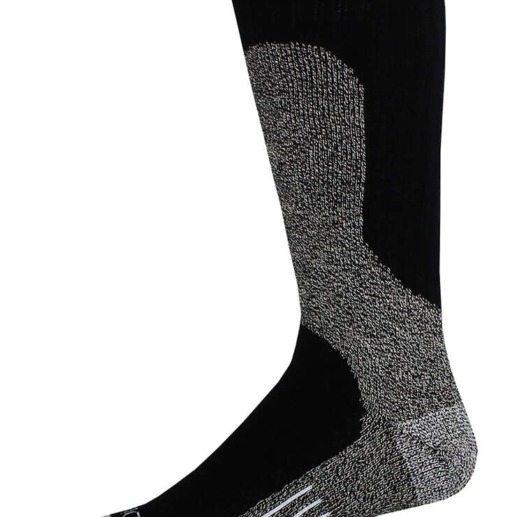 Shin Protector Crew Socks, Size 6-12, 2-Pack - Black (BK) image number 1