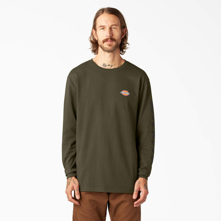 Logo Graphic Long Sleeve T-Shirt - Military Green (ML) image number 1