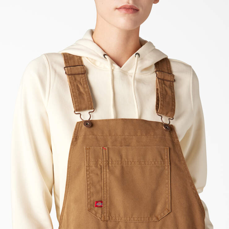 Women's Relaxed Fit Bib Overalls - Rinsed Brown Duck (RBD) image number 5