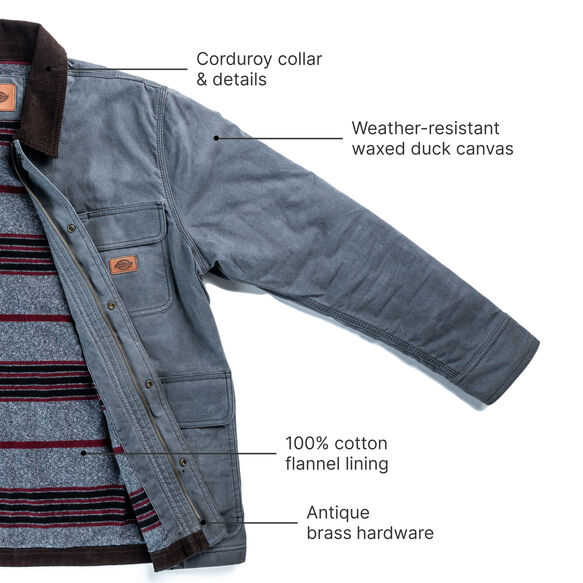 Waxed Canvas Chore Coat - Charcoal Gray &#40;CH&#41;