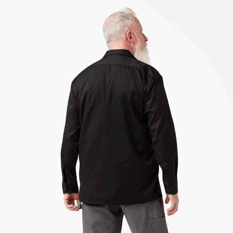 FLEX Relaxed Fit Long Sleeve Work Shirt - Black (BK) image number 2