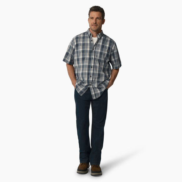 Short Sleeve Woven Shirt - Airforce Blue High Plains &#40;B1J&#41;